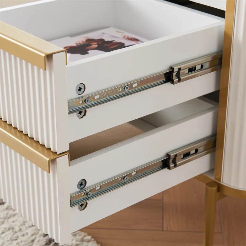 End Table/Nightstand with Marbleized Desktop & Smart Charging Station