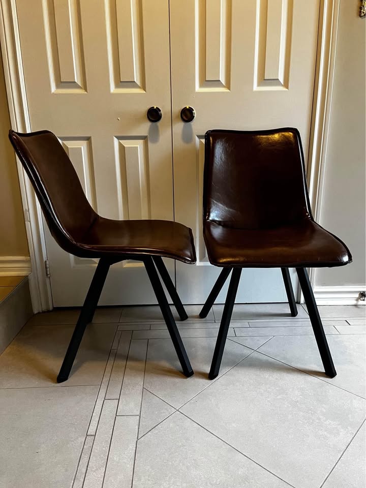 Leather Dining Chairs (Set of 2)