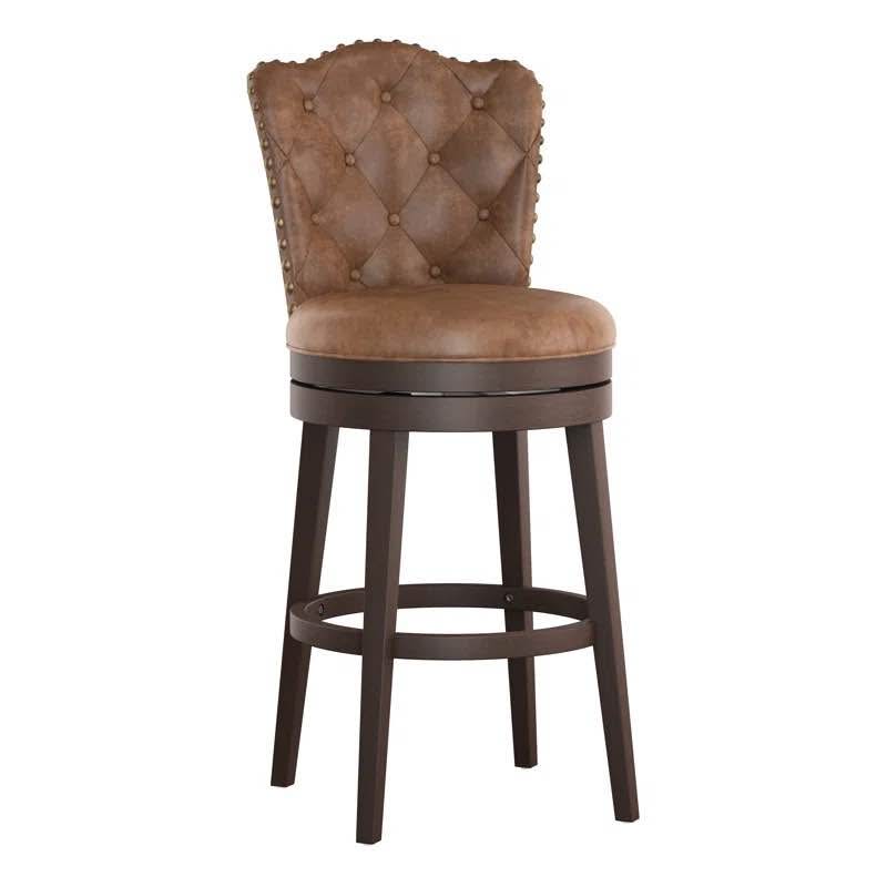 Faux Leather Swivel Counter Stool – 30.5" Seat Height