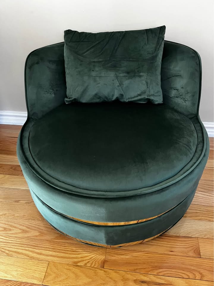 Green Velvet Swivel Accent Chair