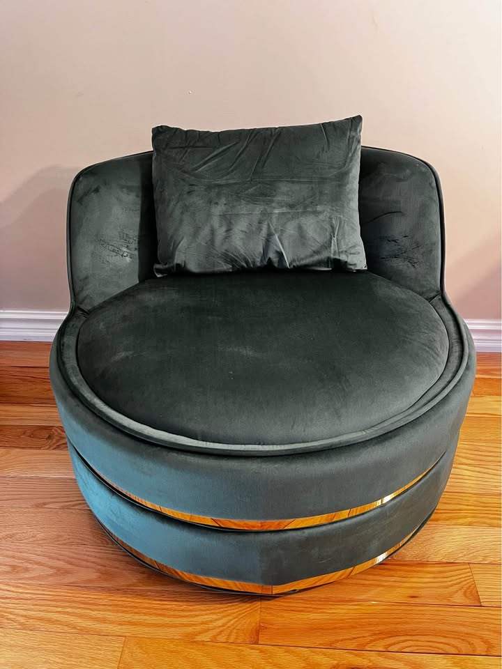 Green Velvet Swivel Accent Chair