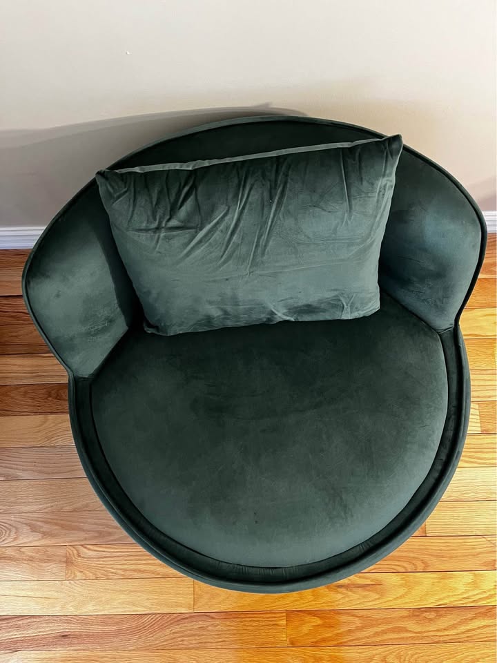 Green Velvet Swivel Accent Chair