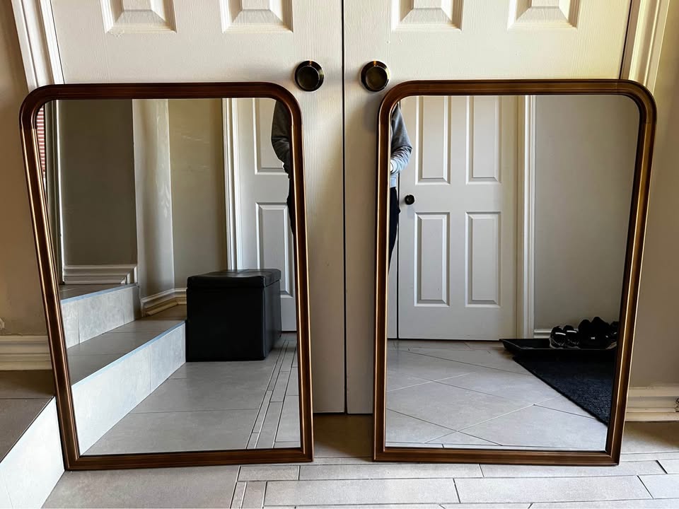 Set of Ancell Solid Wood Rectangle Mirrors – Farmhouse Style