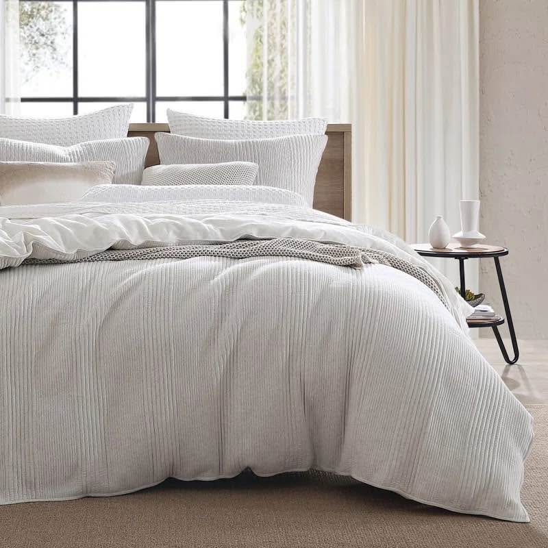 DKNY Full/Queen Ribbed Cotton Blend Duvet Cover Set