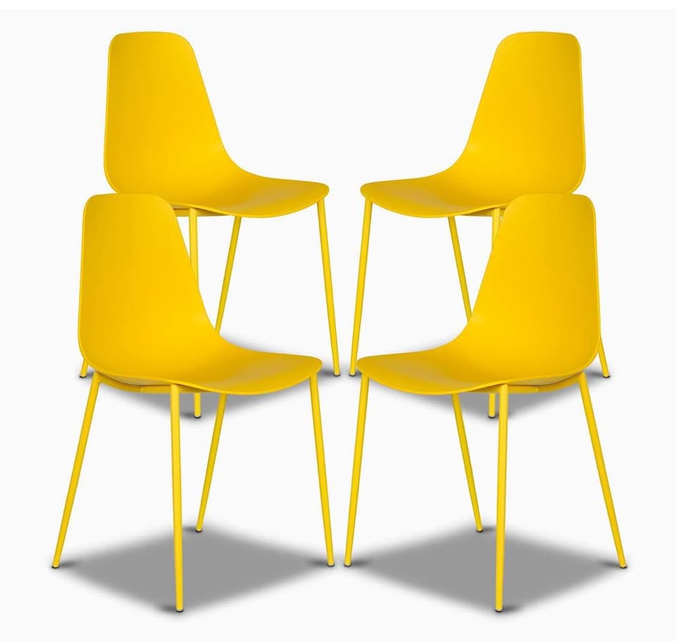 Daisy Yellow Dining Chairs (Set of 4)