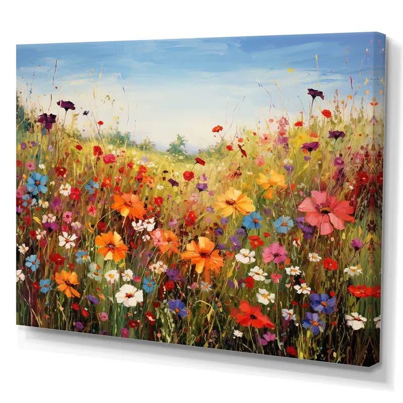 Colorful Wildflowers Meadow Blooms – Premium Canvas Wall Art