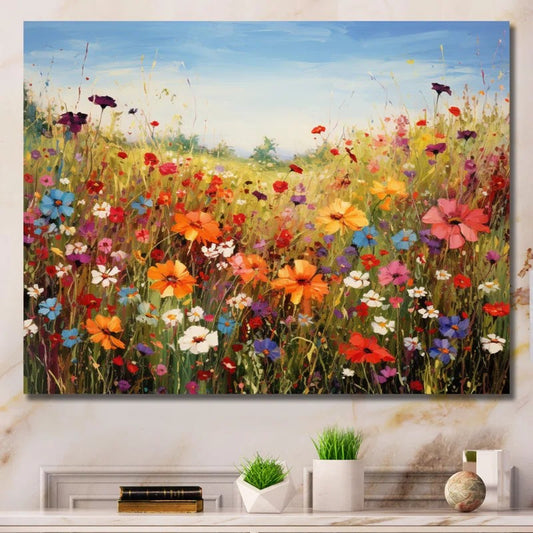 Colorful Wildflowers Meadow Blooms – Premium Canvas Wall Art