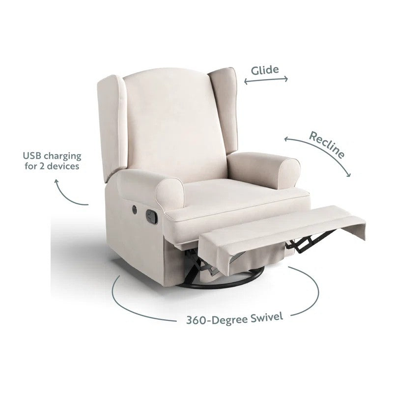 Serenity Swivel Reclining Glider with USB