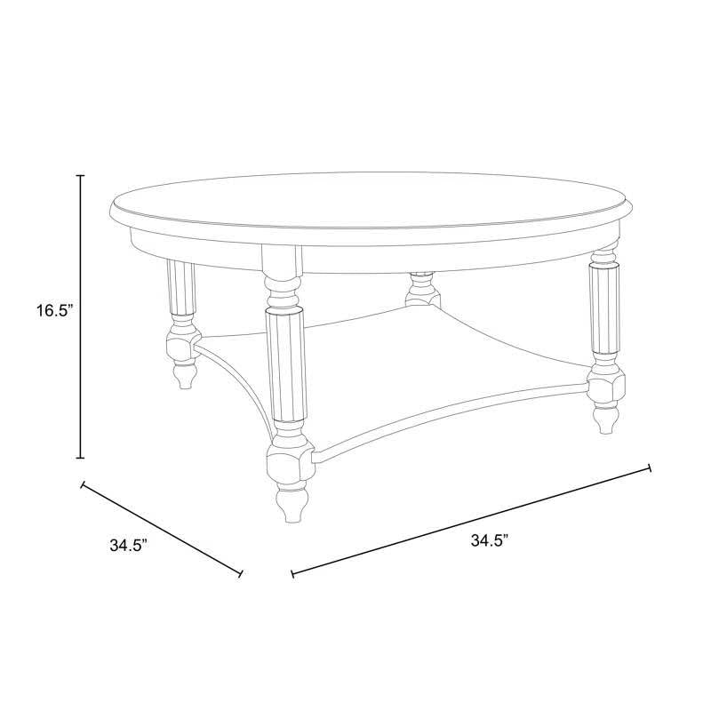 Marcello Round Solid Wood Coffee Table with Shelf