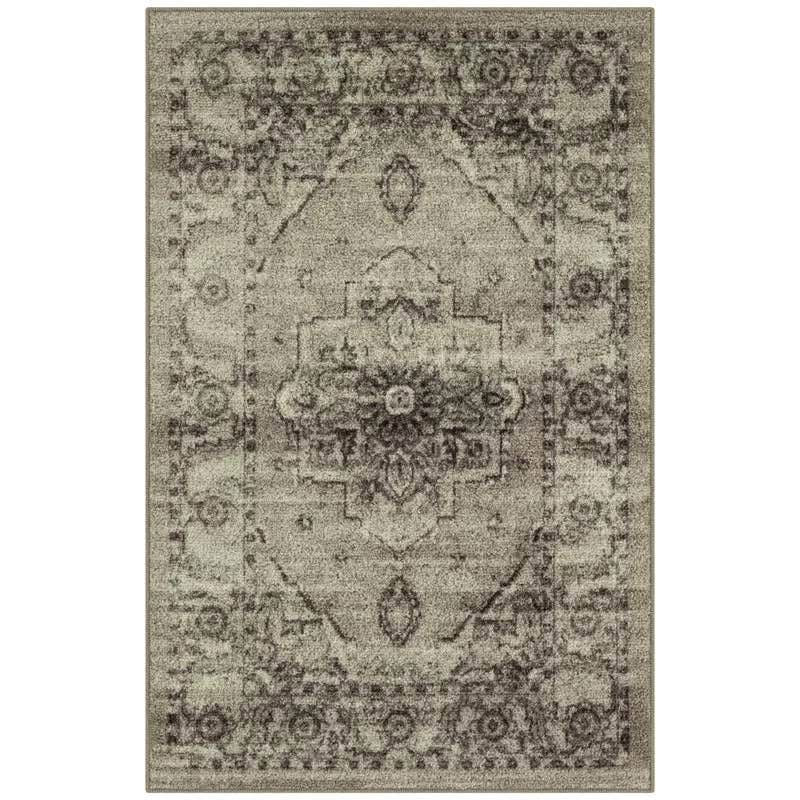 Maples Rugs Distressed Lexington Non-Skid Washable Rug – 2'6" x 3'10" (Neutral)