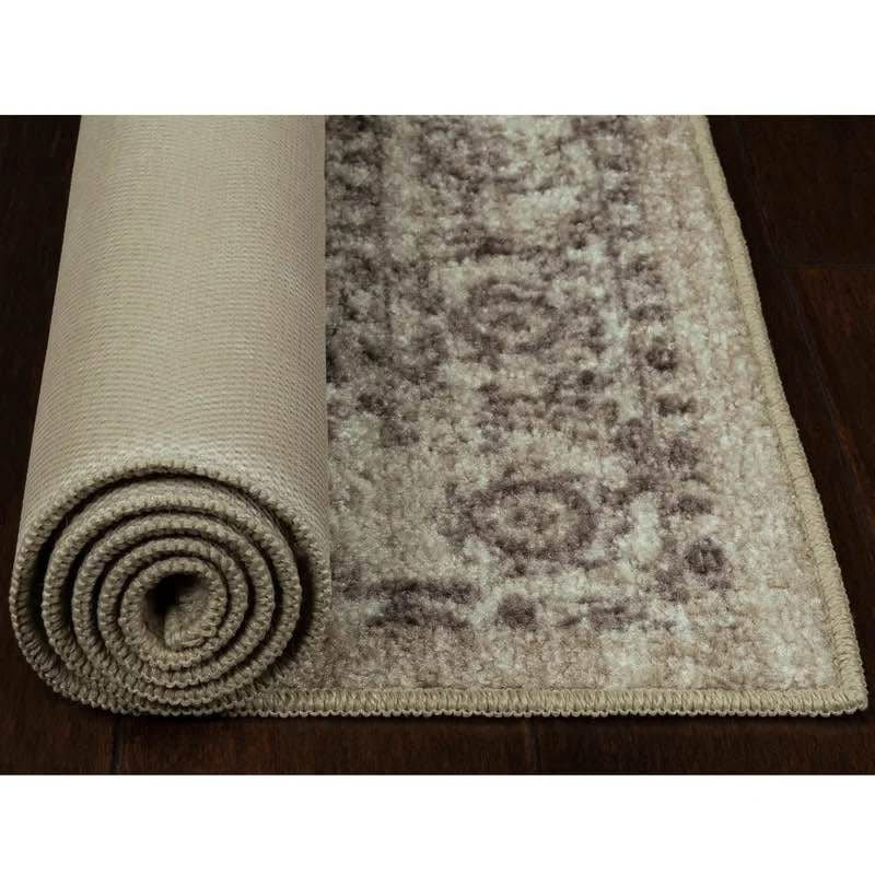 Maples Rugs Distressed Lexington Non-Skid Washable Rug – 2'6" x 3'10" (Neutral)