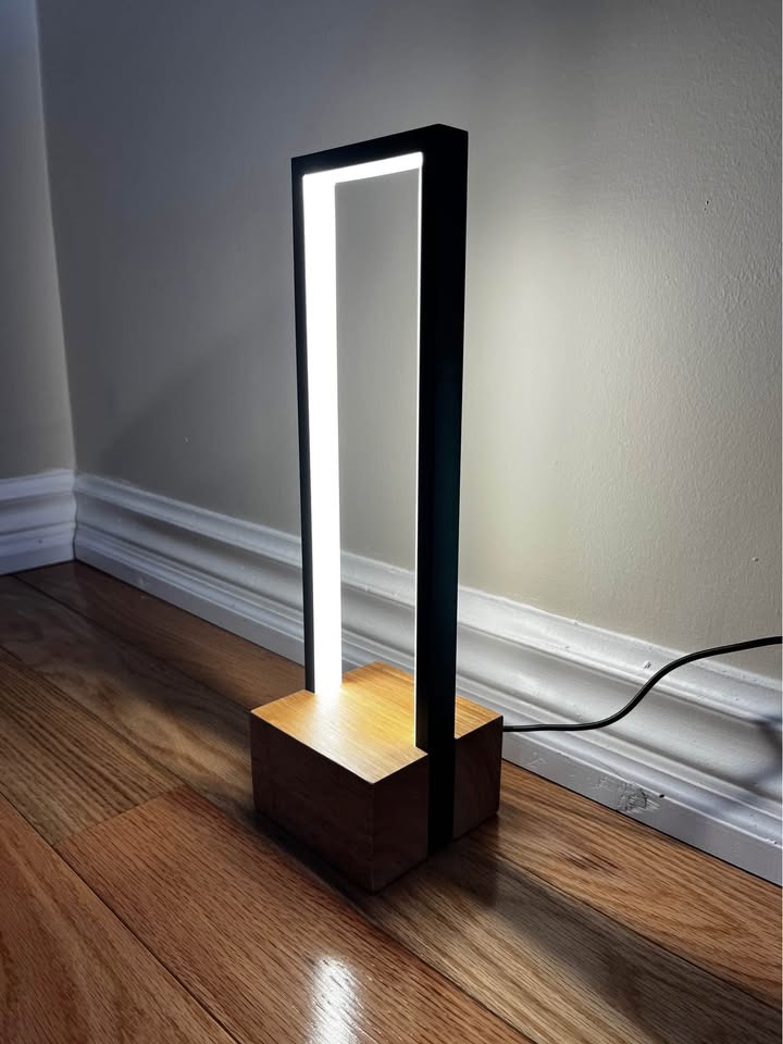 Brentnie Wooden Base Dimmable Touch-Control Table Lamp