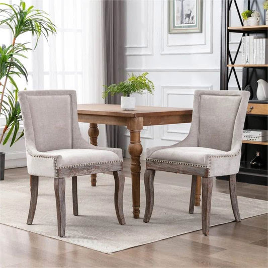 Linen Upholstered Parsons Dining Chair (Set of 2)