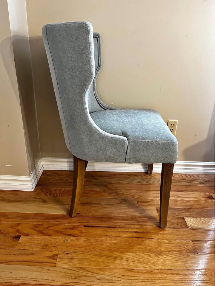 Grey Wingback Accent Chair