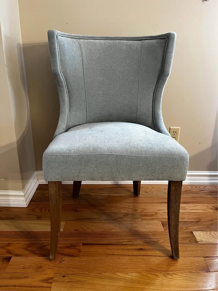 Grey Wingback Accent Chair