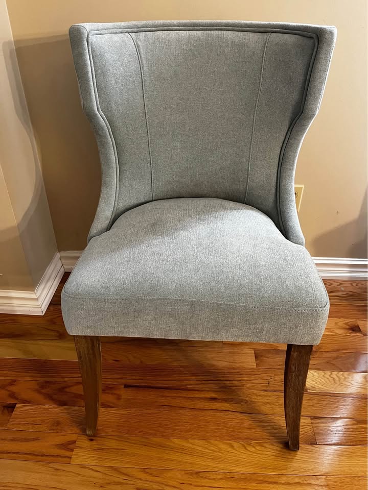 Grey Wingback Accent Chair