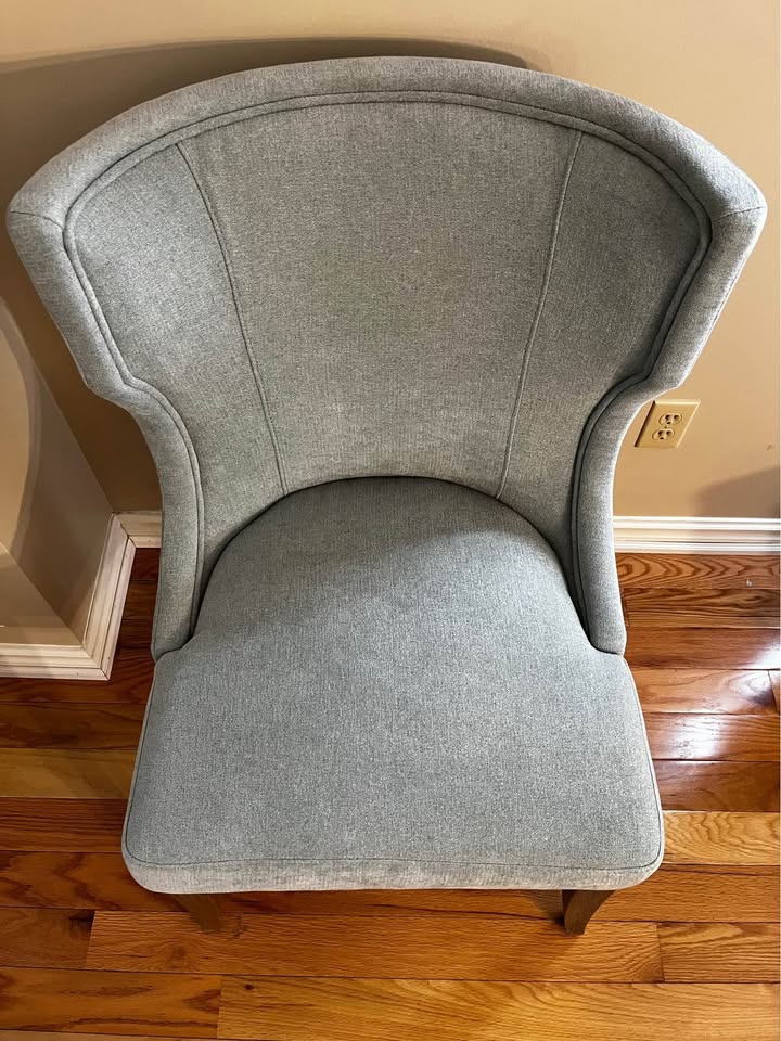 Grey Wingback Accent Chair