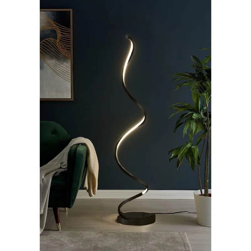 Taquan 63" Spiral LED Floor Lamp