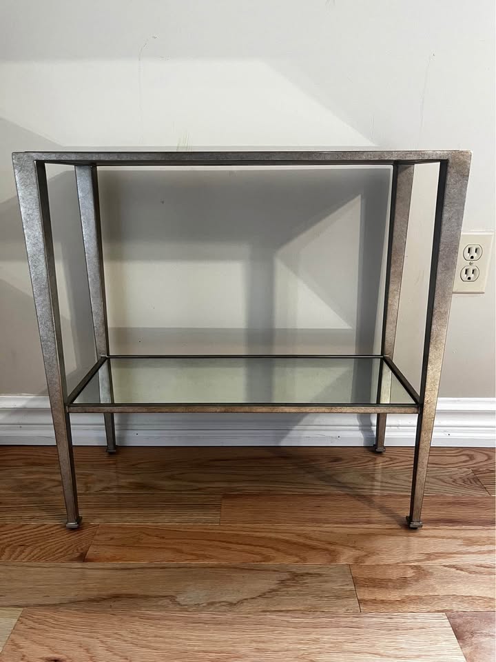 Gilt Glass Top End Table