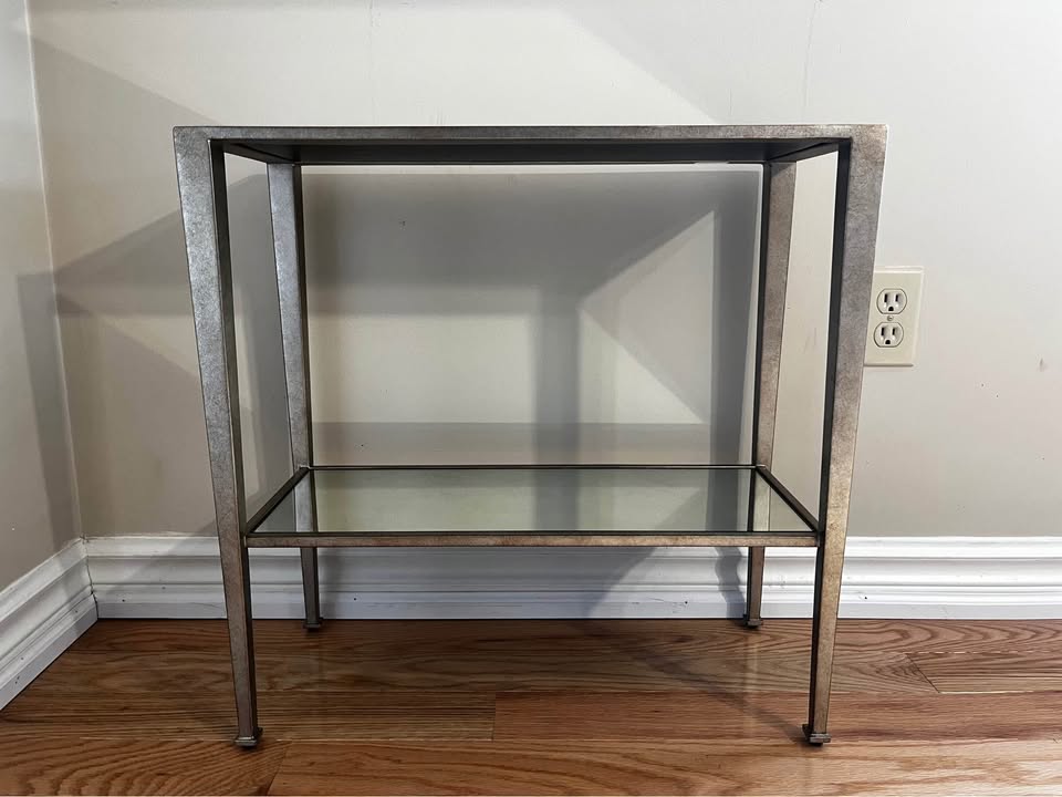 Gilt Glass Top End Table