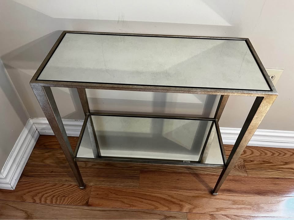 Gilt Glass Top End Table