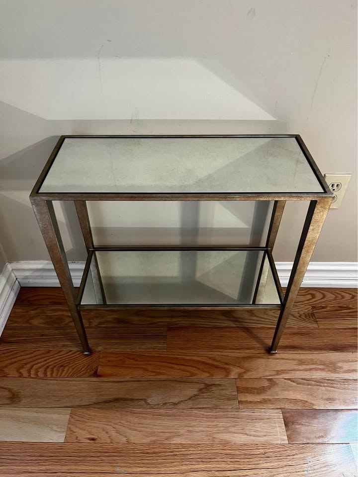 Gilt Glass Top End Table