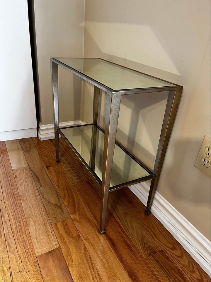 Gilt Glass Top End Table