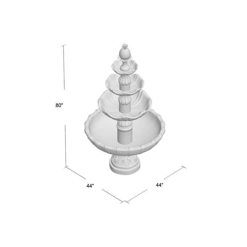 Keltner Weather-Resistant Floor Fountain (As-Is – No Water Pump, Cosmetic Damage)