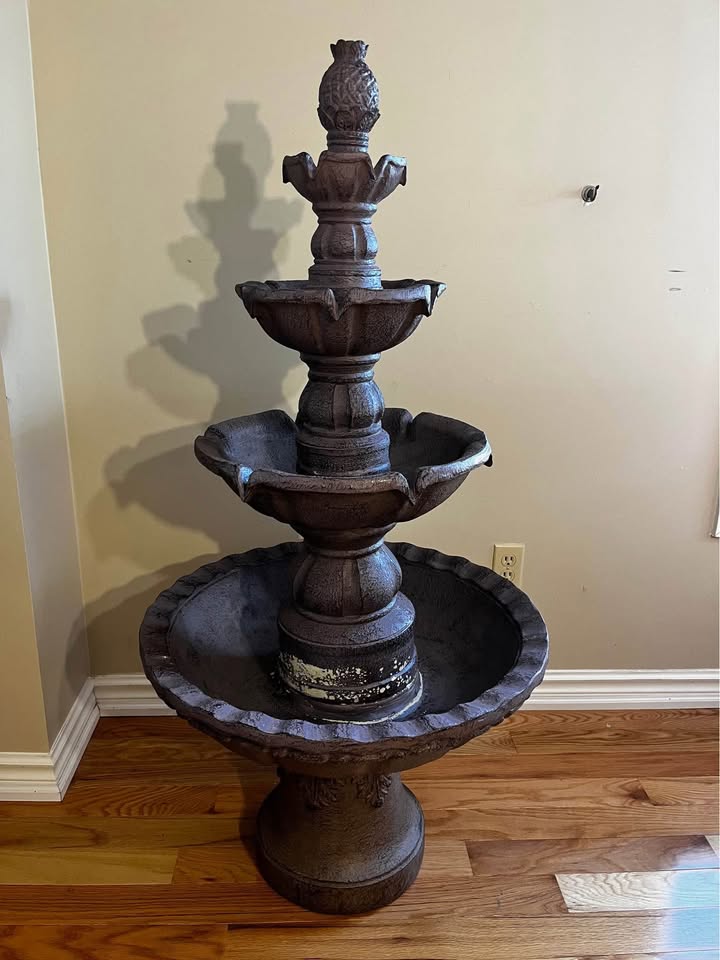 Keltner Weather-Resistant Floor Fountain (As-Is – No Water Pump, Cosmetic Damage)