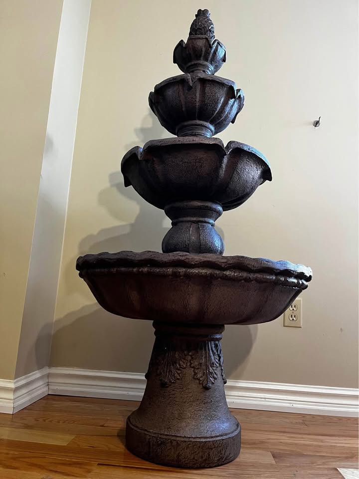 Keltner Weather-Resistant Floor Fountain (As-Is – No Water Pump, Cosmetic Damage)