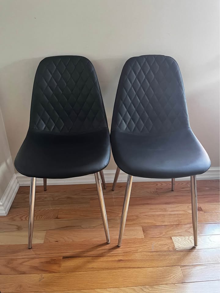 Morral Diamond-Stitched Faux Leather Dining Chairs (Set of 2)