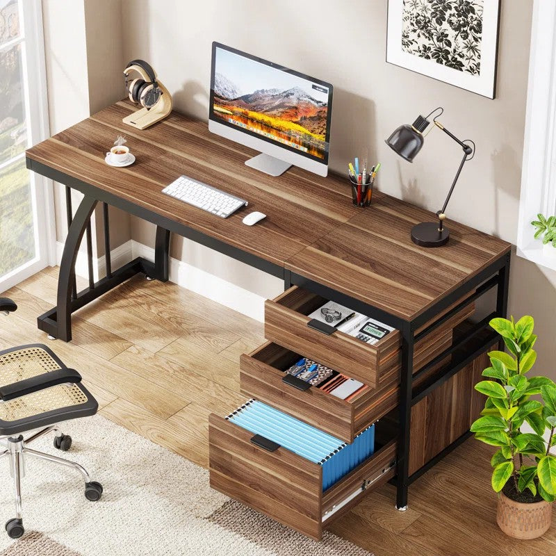 Syasia 59'' Computer Desk with 3 Drawers – Minor Cosmetic Damage