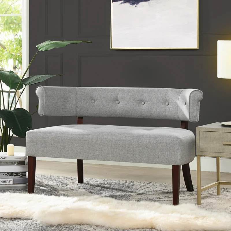 Bodee 51'' Upholstered Settee - Light Grey