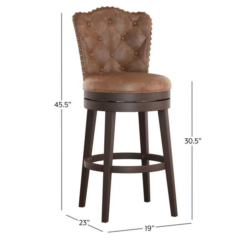 Faux Leather Swivel Counter Stool – 30.5" Seat Height