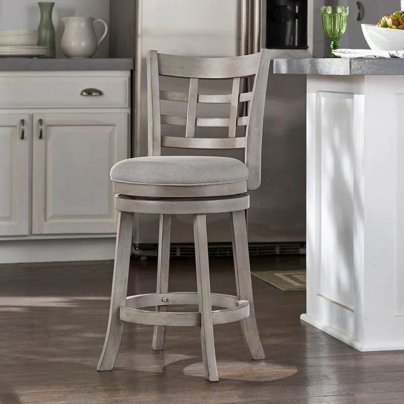 Aria Swivel Upholstered Counter Stool – Antique Gray