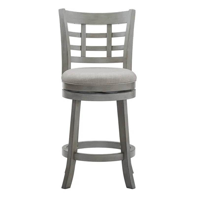 Aria Swivel Upholstered Counter Stool – Antique Gray