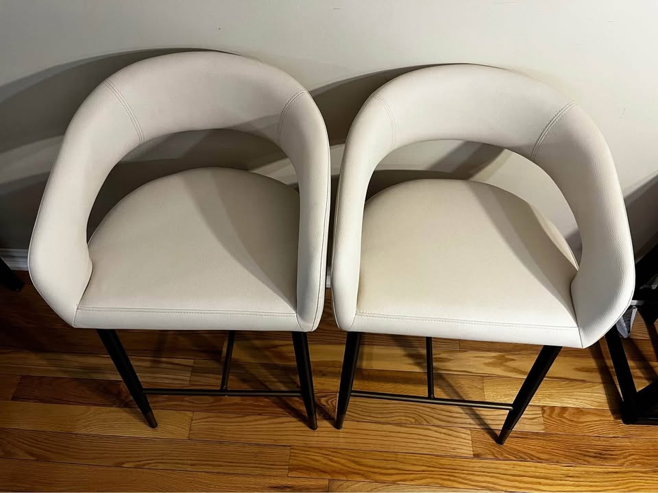 Aracelio Upholstered Counter Stool with Metal Frame (Set of 2)