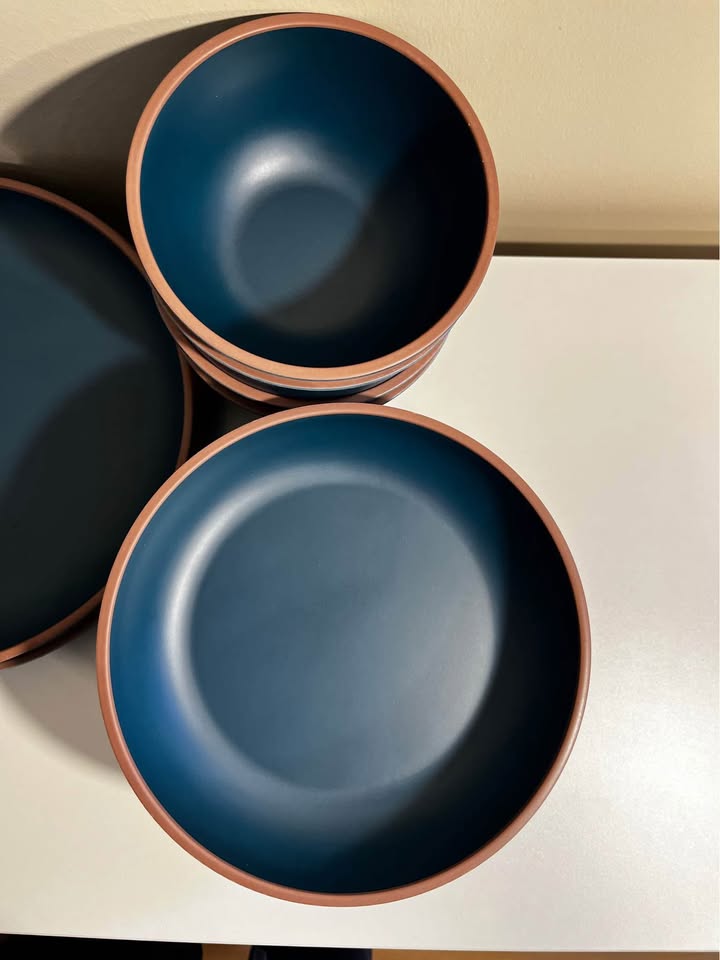 Gibson Home Rockabye 12-Piece Melamine Dinnerware Set – Teal (Open Box)