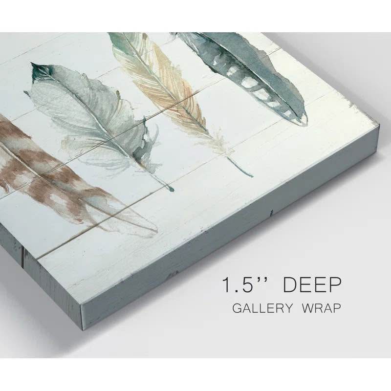 Shiplap Feathers I – Set of 2 (16” x 16”)