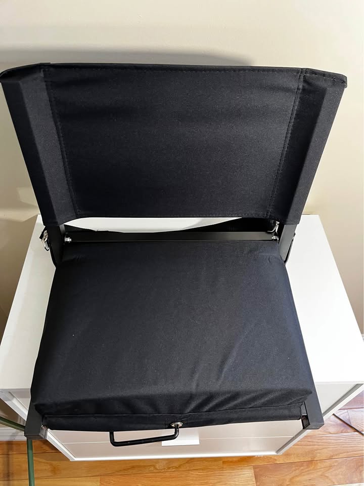 Black Folding Stadium Seat with Cushions – Extra Padded Comfort
