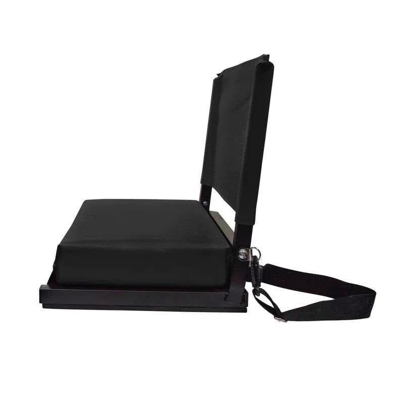 Black Folding Stadium Seat with Cushions – Extra Padded Comfort