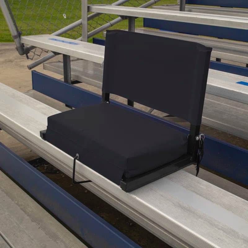 Black Folding Stadium Seat with Cushions – Extra Padded Comfort