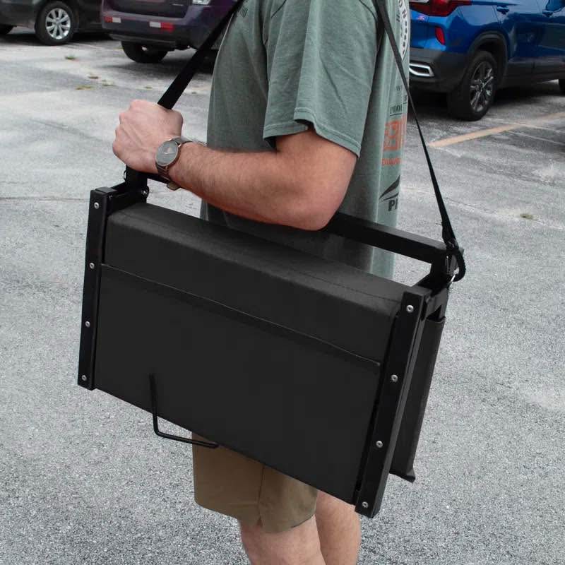 Black Folding Stadium Seat with Cushions – Extra Padded Comfort