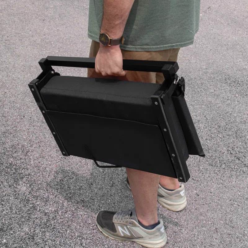 Black Folding Stadium Seat with Cushions – Extra Padded Comfort