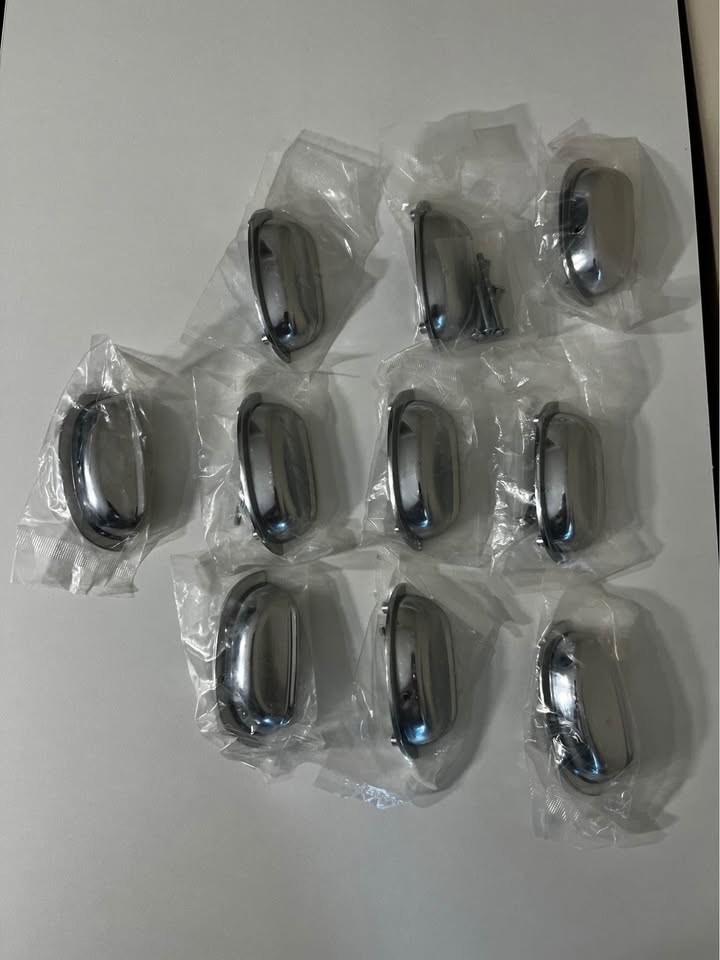 10-Pack Polished Chrome Cup/Bin Pull Handles – 2.5” Center to Center