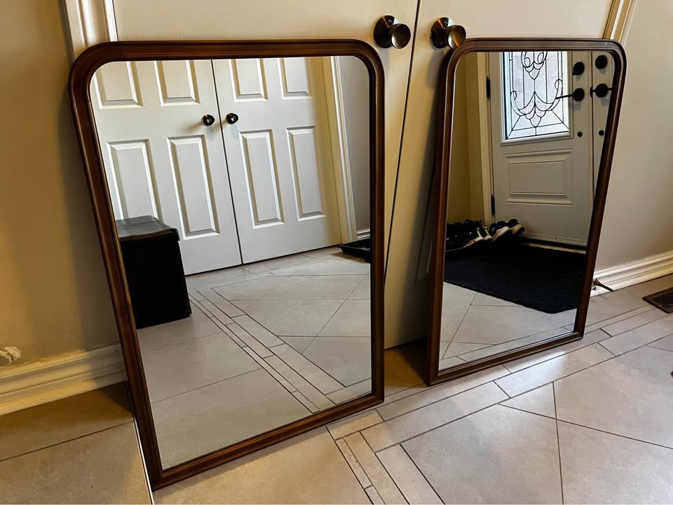 Set of Ancell Solid Wood Rectangle Mirrors – Farmhouse Style