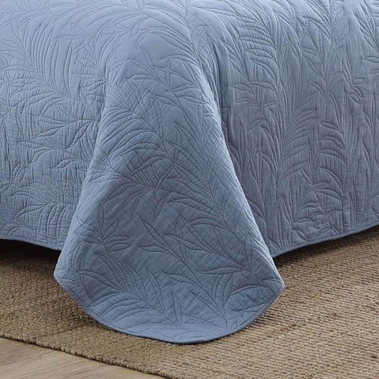 Tommy Bahama Costa Sera Stitch Reversible Cotton Quilt – Blue (Full/Queen)