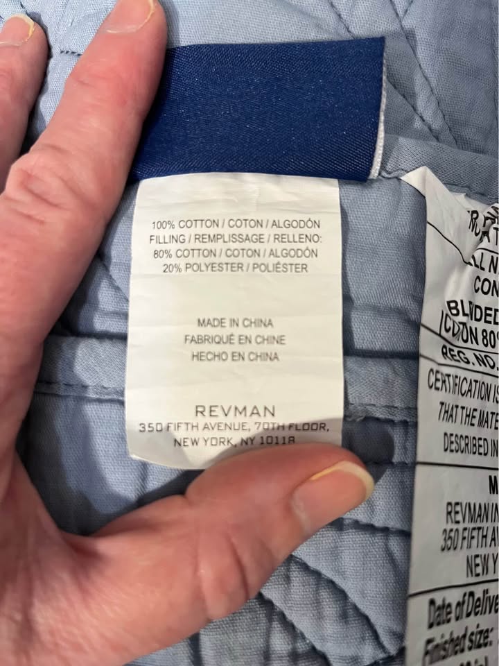 Tommy Bahama Costa Sera Stitch Reversible Cotton Quilt – Blue (Full/Queen)