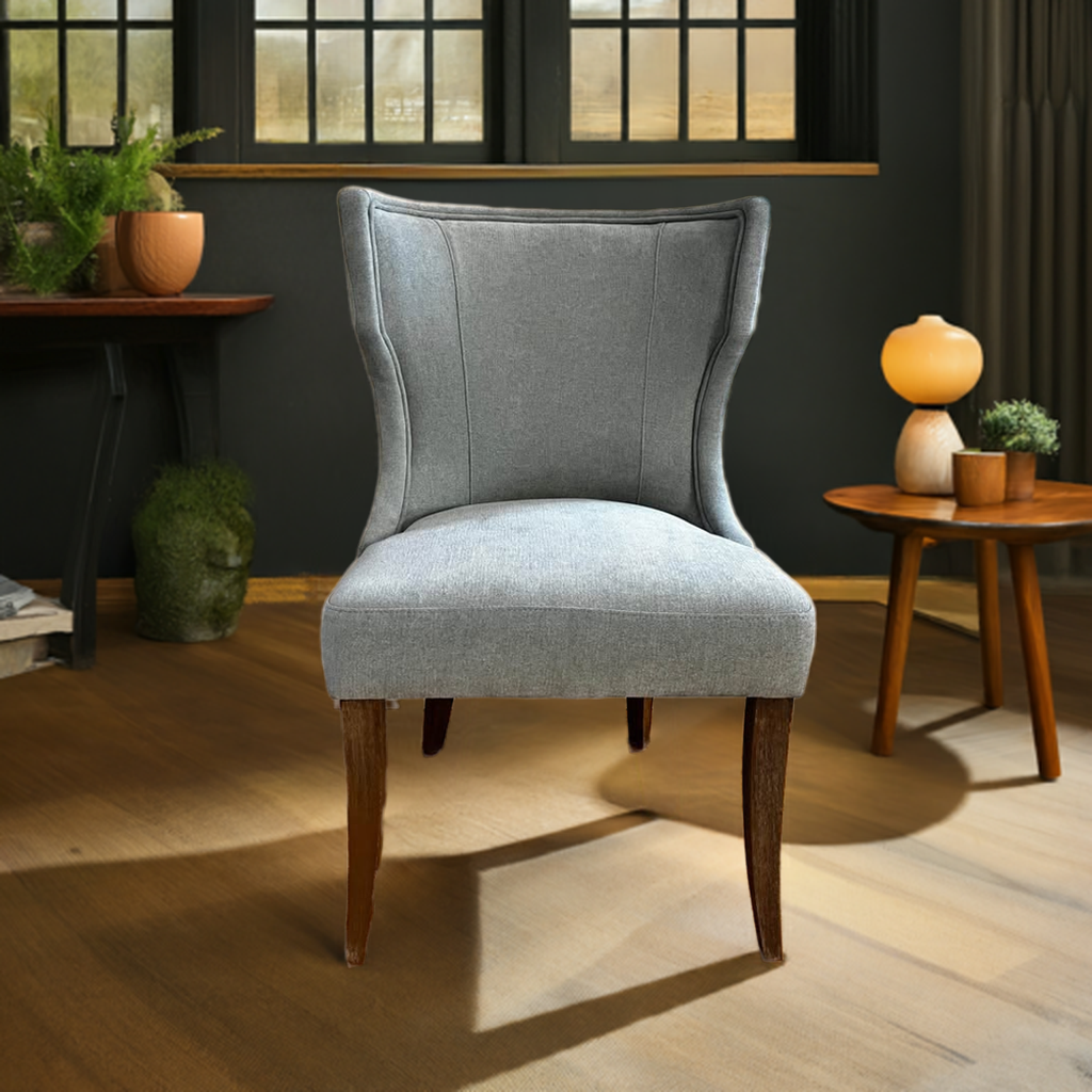 Grey Wingback Accent Chair