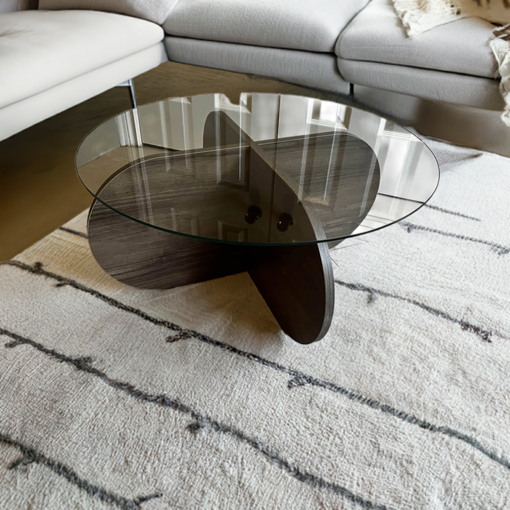 Modern Glass-Top Coffee Table